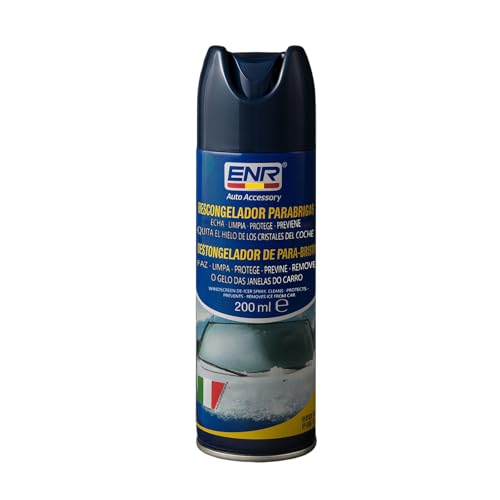 ENR No Ice Power, Descongelante Líquido de Efecto Instantáneo, Descongelante para Parabrisas, Apto para Todo Tipo de Cristales y Lunas de Coches, No Graso, Derrite el Hielo y la Nieve, Formato 200ml