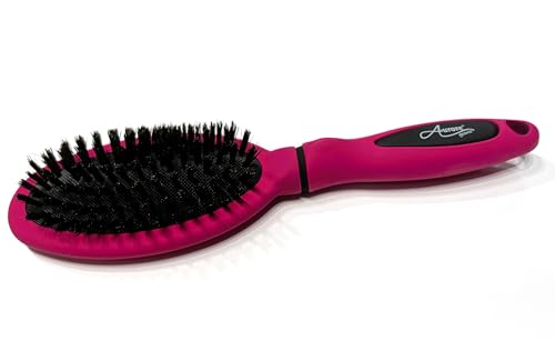 Aurore Beauté – Spazzola a soffietto ovale a setole – Spazzola per capelli districante con manico, modello medio, 250 x 70 mm