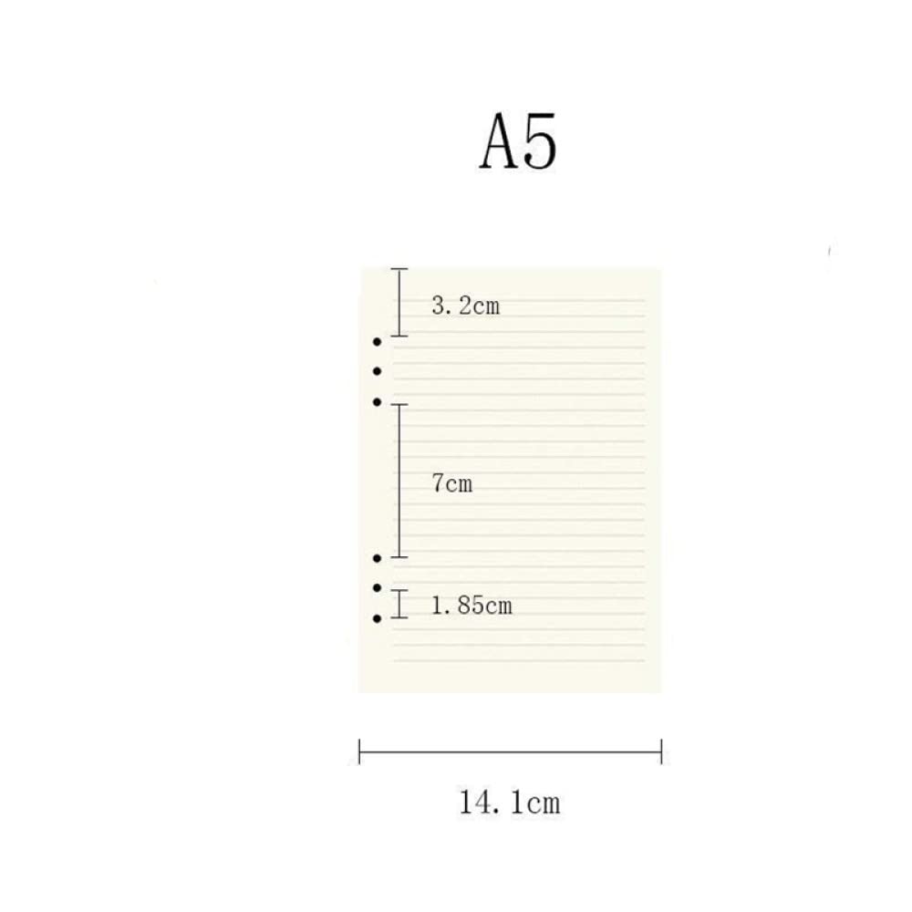 Quaderno A5 classico riutilizzabile tasca larga in pelle 6 fori raccoglitore ad anelli diario con copertina rigida quaderno aziendale, Kraft, 2 pezzi