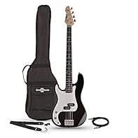 Left-Handed Bass Guitar for Beginners by Gear4music Lightweight Paulownia Body for Comfort & Playability Clear Tone with Punch & Sustain Split Coil Humbucking Pickup