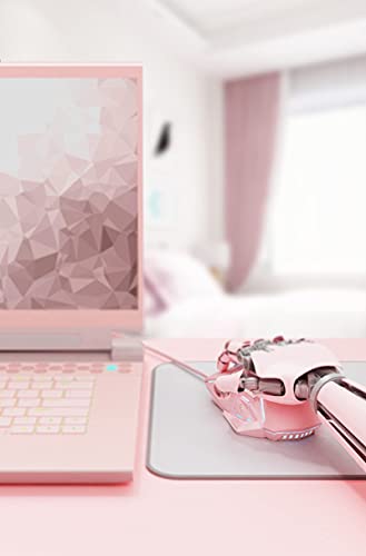 Inphic Pink Gaming Mouse. Usb Optical Wired Mouse. Rgb Backlight. 4 Levels Adjustable Dpi Up To 4800. Silent Click, Ergonomic And 7 Programmable Buttons Design. Pc Gaming Mice For Windows System. #TOP7