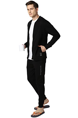 Image of Peter England Men's Cotton Blend Solid Pajama Set Pack of 1