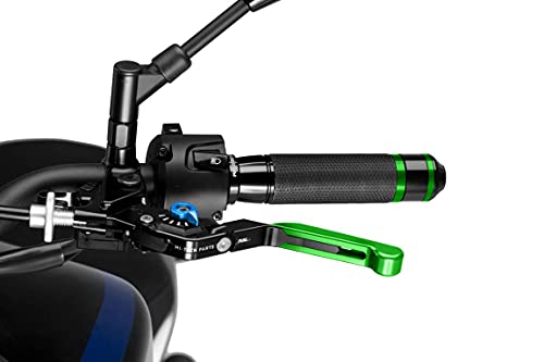 Leviers adaptateur Puig 24NNV en aluminium Ergal vert pour moto