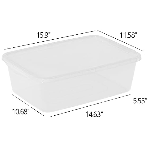 2 Packs 16 L Plastic Storage Containers with Latching Lid, Commercial Pizza Dough Proofing Box, Clear Pizza Dough Containers