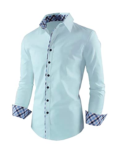Image of Zombom Combo of Men's Solid Regular Fit Cotton Blend Full Sleeve Casual Shirts (Pack of 2)