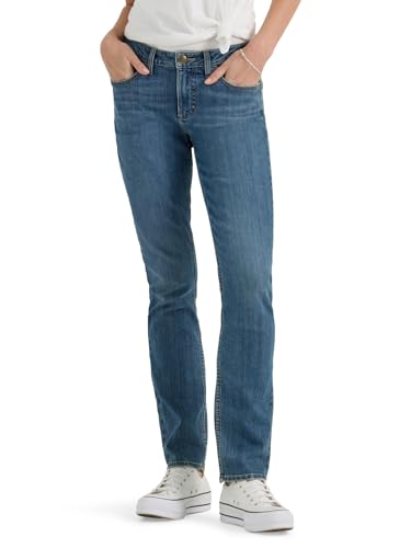 Lee Women's Legendary Mid Rise Straight Leg Jean, Indigo Luster, 12
