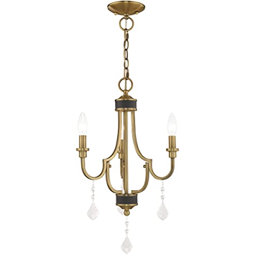 Livex Lighting 41273-01 Glendale - Three Light Mini Chandelier, Antique Brass Finish cover