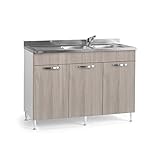 cerco mobile sottolavello cucina usato  iperbriko Sottolavello da Cucina 3 Ante Olmo Reversibile Cm 120x50xH 85