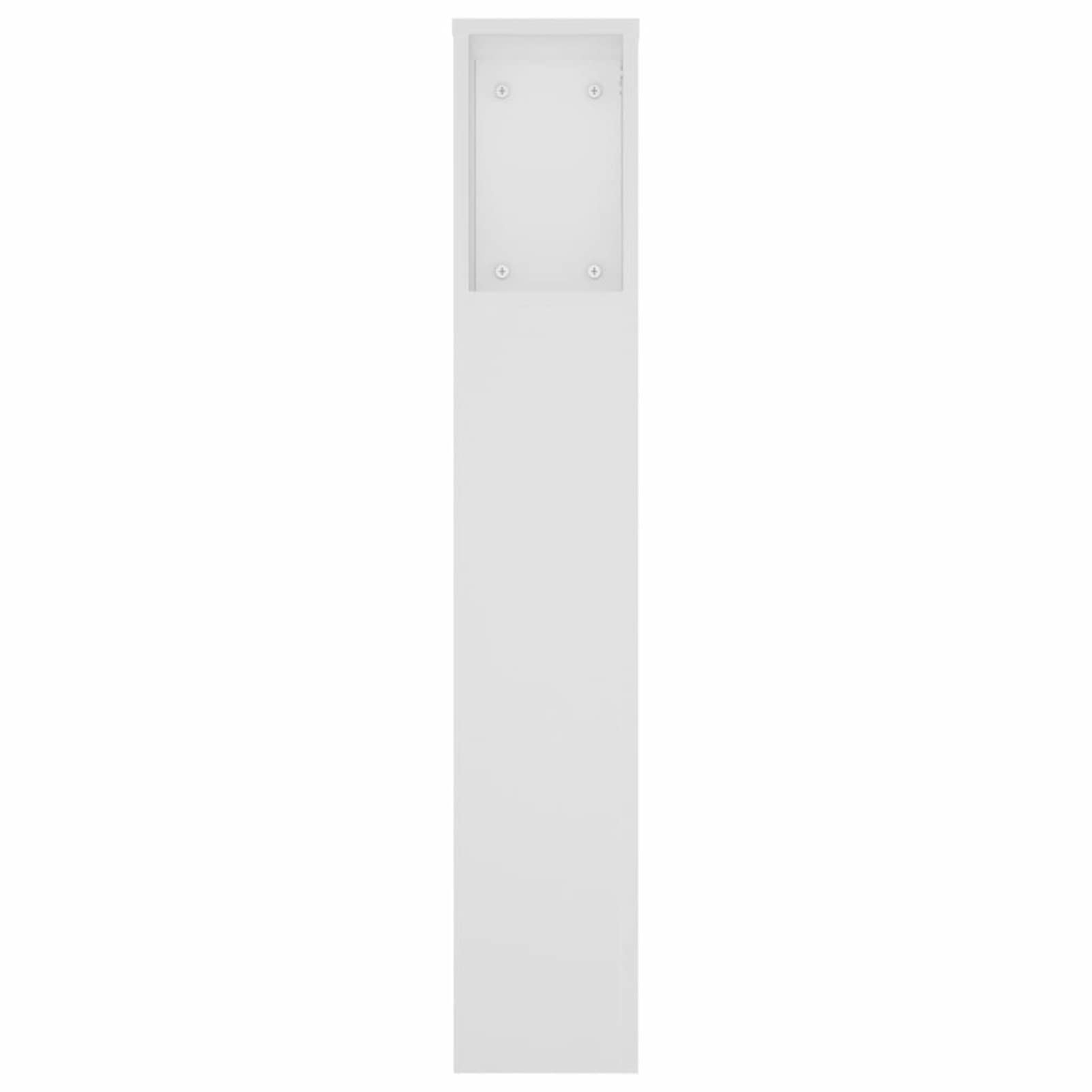 Tête de lit double 180 cm Tête de lit avec récipient Tête de chambre à coucher-Blanc-180 x 19 x 103,5 cm