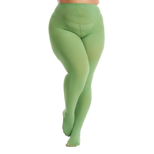Image of Frola Plus Size Tights for Women Semi Opaque Control Top High Waist Stockings 60 Denier Women's Pantyhose 2X 3X 4X 5X
