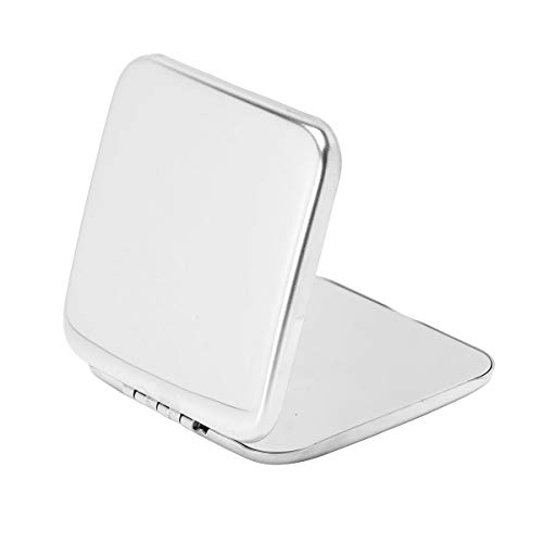 Dynippy Compact Mirror Mini Stainless Steel 【Not Glass 】 Makeup Pocket Mirror For Purses Sturdy And Drop Resistant Small Portable Hand Mirror Double-Sided Mirror For Man Woman Girls (Square, Silver) #TOP5