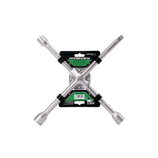 Motorkit MOTOR16500 Llave de Rueda con Cruz Fija, 17/19/21 mm