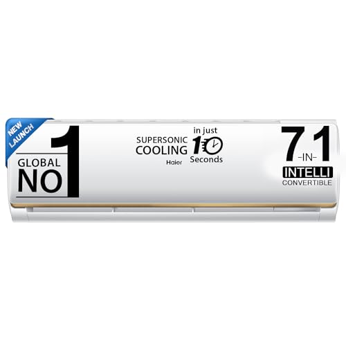 Image of Haier 1.5 Ton 4 Star Triple Inverter Split AC (Copper, 7 in 1 Convertible, Anti Bacterial Filter, Cools at 60C Temp, 20 Mtrs Air Throw - HSU18C-TQG4BN-INV,White)