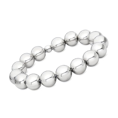Ross-Simons Italian 12mm Sterling Silver Bead Stretch Bracelet