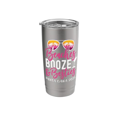 Weekend Girls Trip 2025 Punta Cana Beaches Booze and Besties Stainless Steel Insulated Tumbler