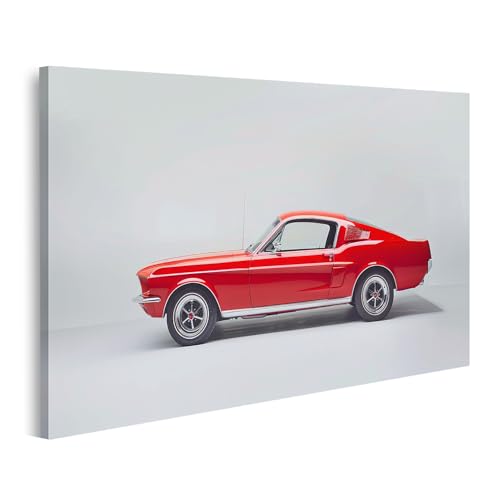 Images de voiture Mustang rouge sur toile déco salon