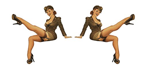 CustomDecals US Premium RC Plane Stickers Set of 2 (RC14) - Pin Up Girl RC Airplane Sticker Decal -...