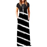 Summer Maxi Dresses for Women Casual Floral Printed Color Block Contrast Sleeveless Cold Shoulder Dr