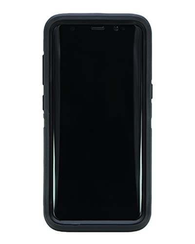 Wallskin Case For Galaxy S8 (5.8") Heavy Duty Full Body Military Grade Drop Protection Carrying Cover Holder | Holster For Men Belt With Clip Stand – Black/Black #TOP4