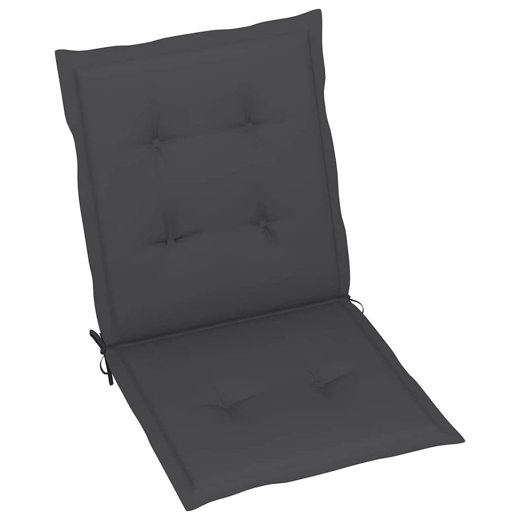 Cuscino per sedia da giardino, 2 pezzi, per sedie a sdraio con schienale alto, design universale, per interni ed esterni, balcone, terrazza, con 2 laccetti, antracite, 100 x 50 x 3 cm