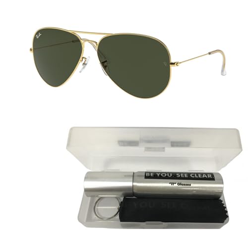 Ray-Ban RB3026 Sunglasses Bundle: RB 3026 AVIATOR LARGE METAL II L2846 Aviator Large Metal Ii Arista and Eyewear Cleaning Kit2