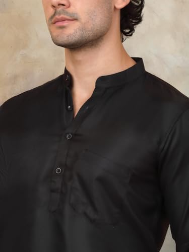 Image of Jompers Men's Cotton Regular Fit Solid Short Kurta