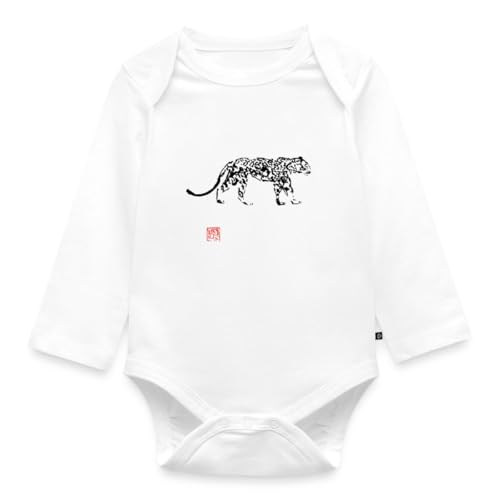 Body bébé bio encre japonaise léopard des neiges le cadeau de naissance idéal