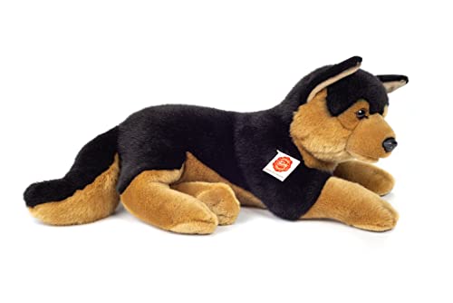 Teddy Hermann 91964 Schäferhund liegend 45 cm, Kuscheltier mit idealem Recyclinganteil (Füllmaterial)