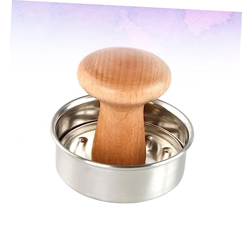 BESPORTBLE 1Pc Stainless Steel Meat Press Tool Non Stick Hamburger Maker for Durable Kitchen Gadget for Meat Rice Cake for DIY Food Lovers Silver Khaki