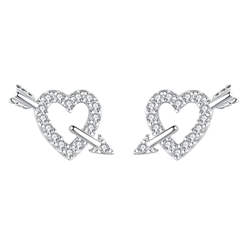 Clous d'oreilles en Argent 925 flèche de Cupidon avec finition plaquée haut de gamme