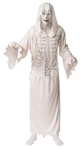 Rubie's unisex adults Opus Collection Ghosts Hooded Ghost Adult Sized Costumes, White/Grey, X-Large US