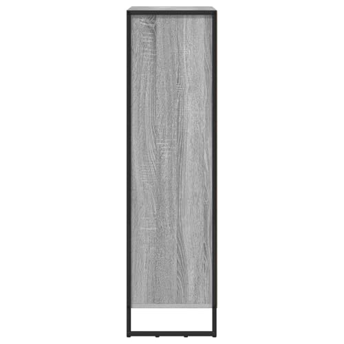 Librería Sonoma gris de 6 compartimentos estantería estrecha para salón 7