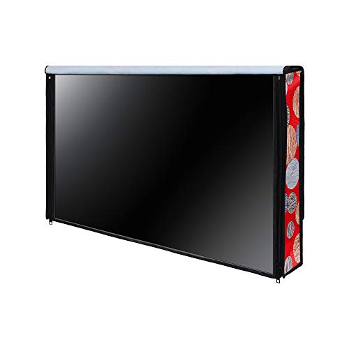 Image of DREAM CARE Double Use - Transparent & Printed Flap - 32 Inches LED TV Cover, Waterproof LED TV Cover for (LG, Samsung, Vu, Mi, Realme, TCL, Croma), SA70