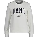 LOGO BRANDING GANT Damen Logo C-Neck Sweat Sweatshirt, Eggshell, Standard