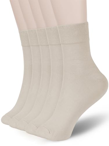 Image of FGZ Women Thin Cotton Socks Soft Cozy Socks Cute Ankle Crew Socks 5 Pairs
