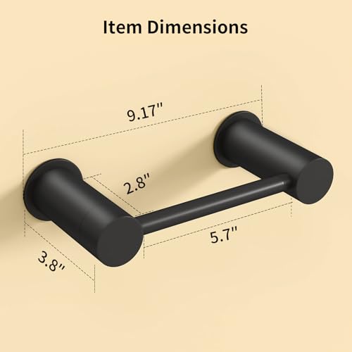 YUMORE Toilet Paper Holder Wall Mounted, Springless Pivoting Bathroom Tissue Holder, Easy One-Hand Reload No Spring Needed, Matte Black Modern Bathroom Hardware Accessories — view 4