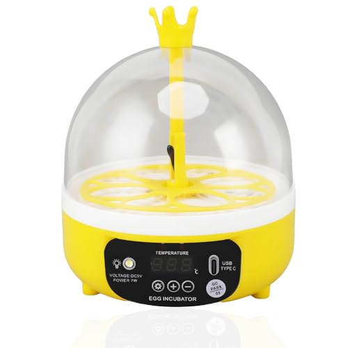 Mini Egg Incubator for Home Automatic Temperature Humidity Eggs Candler Poultry Hatching Machine for Hatching Chick Duck Quail (Auto Turning)