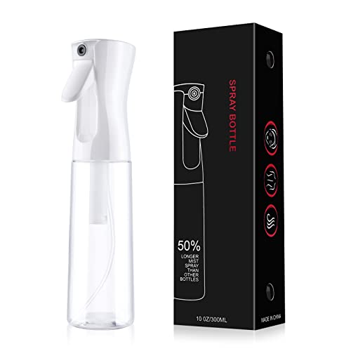 Foto von URAQT Sprühflasche Haar, 300 ml Wasserzerstäuber Wasserflaschens Friseur Sprühflaschen Spray Bottle, Salon Wasser Sprüher Friseur Haar Werkzeug für Haar, Weiß Transparent