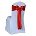 LucaSng Lot de 50 Housses de Chaise élastiques en Satin Multicolore pour décoration de Mariage - pour fête - avec nœuds en Satin - Rouge, Pas de Couverture Blanche