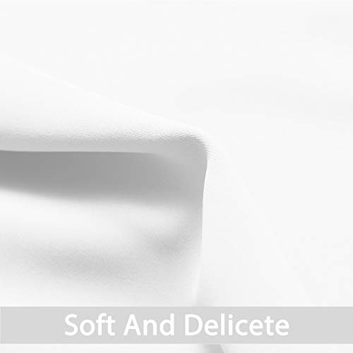 Yakamok Pure White Curtains Room Darkening Thermal Insulated Grommet top Window Curtains for Living Room, 52 x 54 Inch, Pure White, Set of 2