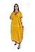Moroccan Women Caftan Handmade Fits S To L Beach Cover up Made in Morocco by Kenzadi (Yellow)