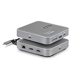StarTech.com 7-in-1 USB C DisplayLink Dual Monitor Docking Station, Dual 4K 60Hz HDMI Dock for MacBook M1 M2 M3 M4 & Windows, USB 10Gbps Hub, Gigabit Ethernet, SD, 100W PD, 22in (56cm) Cable