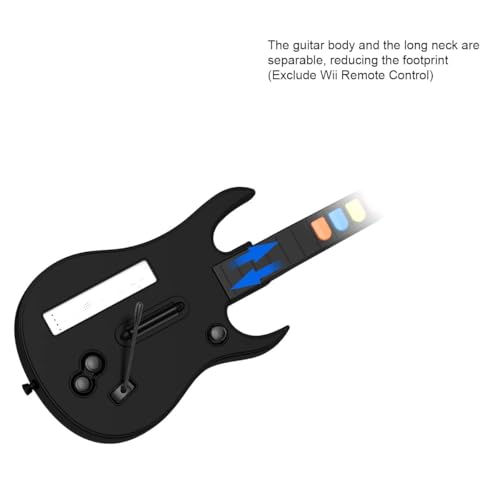 DOYO Wireless Wii Guitar Hero Controller for Nintendo Wii, Guitar Hero Guitar Wii Compatible with Guitar Hero and Rock Band 2 Games with Adjustable Strap, Black - Thumbnail 2