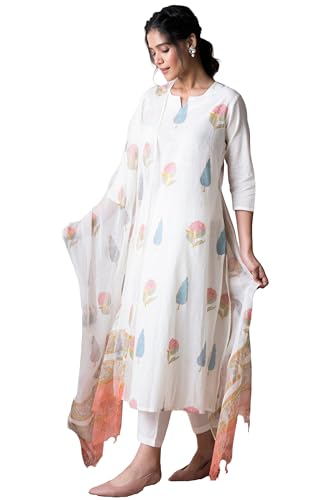 Kurta droit imprimé coton mélangé avec pantalon taille 440