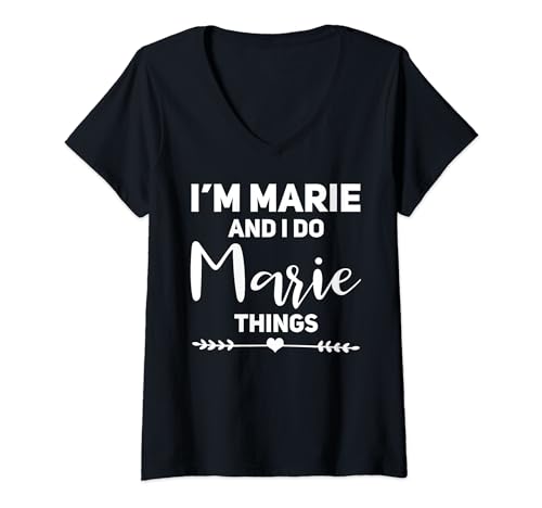Mujer Marie Gift - Regalo divertido de cumpleaños con nombre personalizado para Marie Camiseta Cuello V