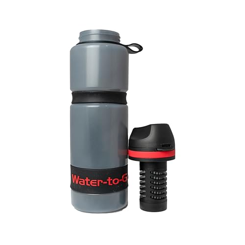 WATER TO GO Active BPA-free reusable water purifier sports bottle with leakproof filter - perfect for travel, camping, hiking, biking, cycling and survival in emergencies (75CL, RED)