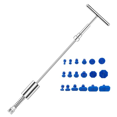 Junterone Herramientas de Reparación de Extractor de Coche, Kit de Desabollado en T, Herramienta de Carrocería sin Pintura, Martillo de Extracción de , Martillo de Desabolladura