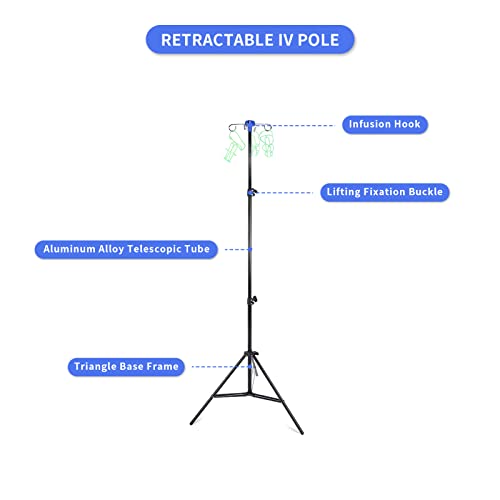 Asta per Flebo Portatile, Asta Flebo Pieghevole