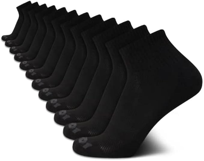 AND1 Men's Socks - Athletic Cushion Quarter Cut Ankle Socks (12 Pack)