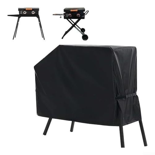 Copertura resistente per barbecue da esterno, impermeabile, resistente alle intemperie, ai raggi UV e allo sbiadimento, per griglie da 55 cm con cappuccio e supporto (210D)
